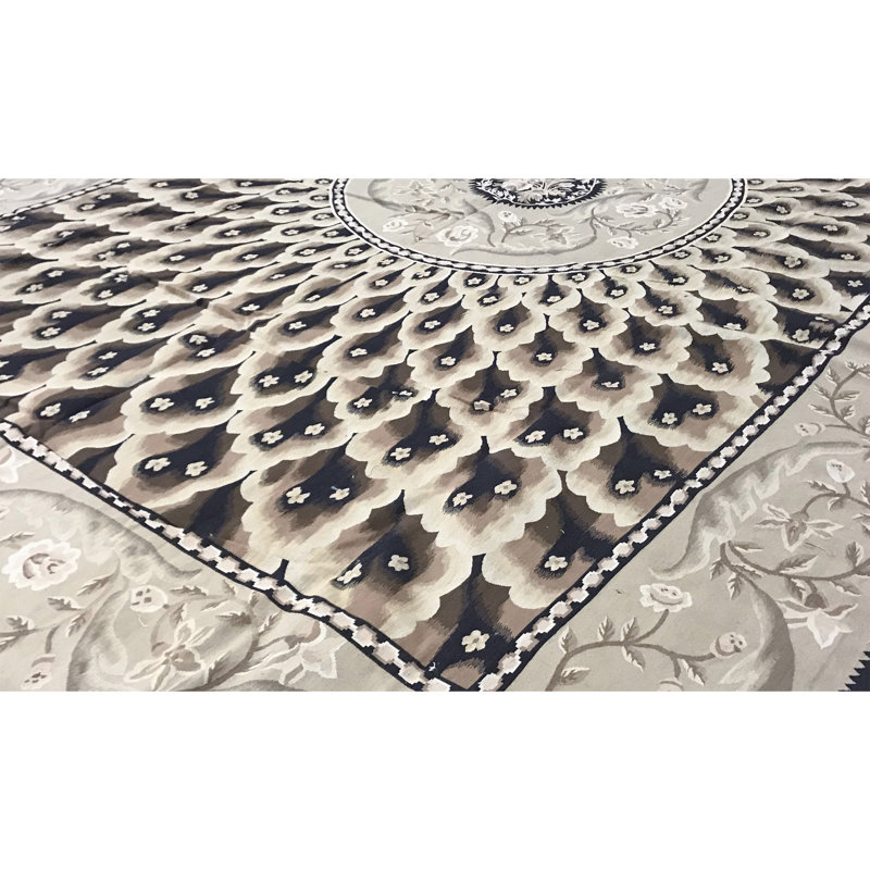 Hand-Knotted High-Quality Brown and Beige Area Rug