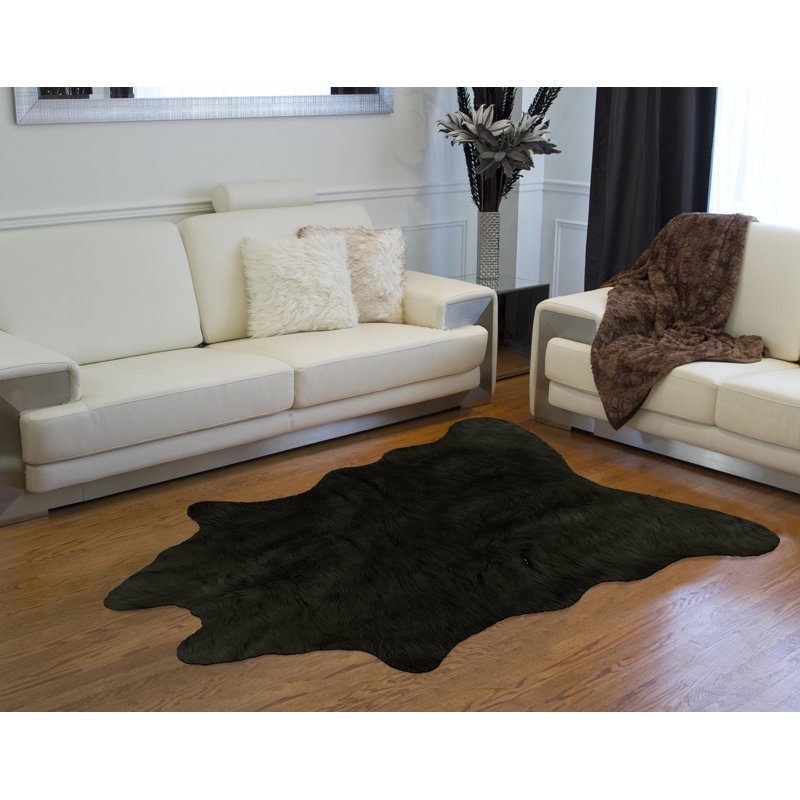 Tapis noir en acrylique 4 pi 3 po x 5 pi Novelty