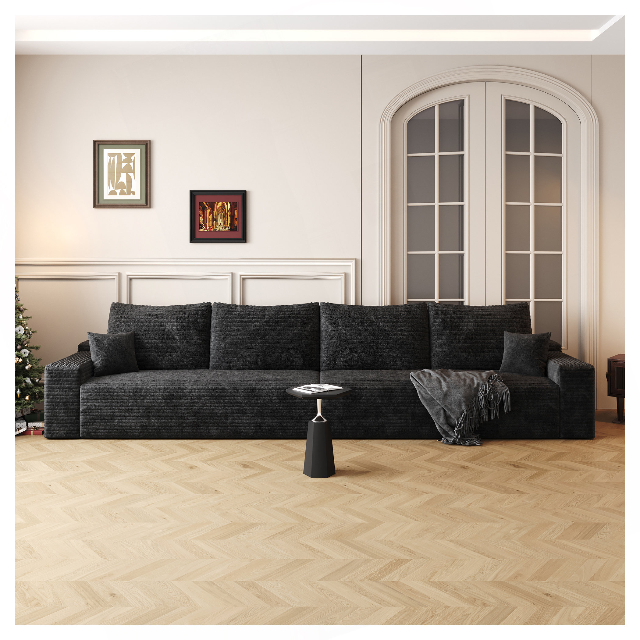 Latitude Run® 140" Cloud Sectional Couch,Modern Modular Sofa With Deep ...