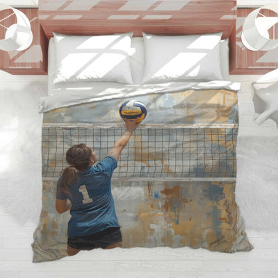 Girl Playing Volleyball Comforter