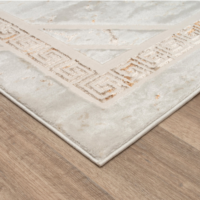 Monaco Series Abrstract Black/Gray/Ivory/Beige Area Rug, Rectangle 7'9" x 10'2"