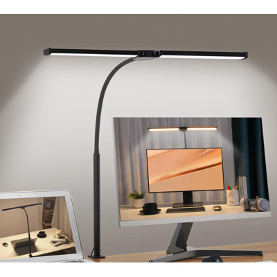 Led Desk Lamp for Home Office, Eye-Care Desk Light Clamp, Black