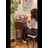 Solid Wood Vanity Set with Stool, Flip Top Mirror, Adjustable Lights and Glass Tabletop-2036865177
