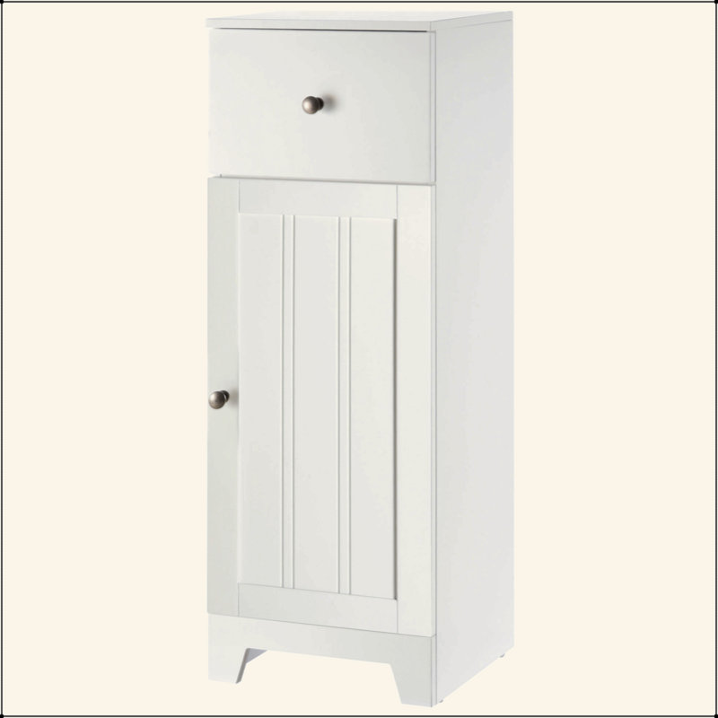 Armoire de rangement compacte pour salle de bain - 1 tiroir et tablette réglable, anti-basculement pour salle de bain / salon