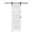 Soft closing inculding 84"Height 5-Lites Glass Sliding Barn Doors with Installation Hardware Kit-104234749
