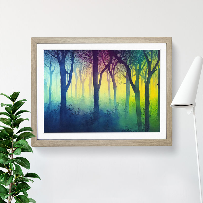 An Enticing Forest - Framed Print, 34cm H x 46cm W x 2cm D, Walnut