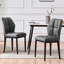 Chaises de salle à manger rembourrées en cuir synthétique 19,6 po H Raffertie avec structure en métal noir et dossier en forme de damier-1150454639-1170870281