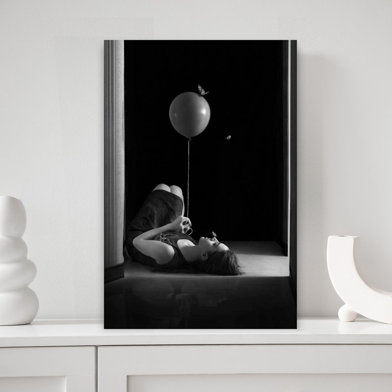 «Quiet Dream With Balloon Dreamy Peaceful Serene Butterfly», reproduction d'art murale, H 18 po x l 12 po