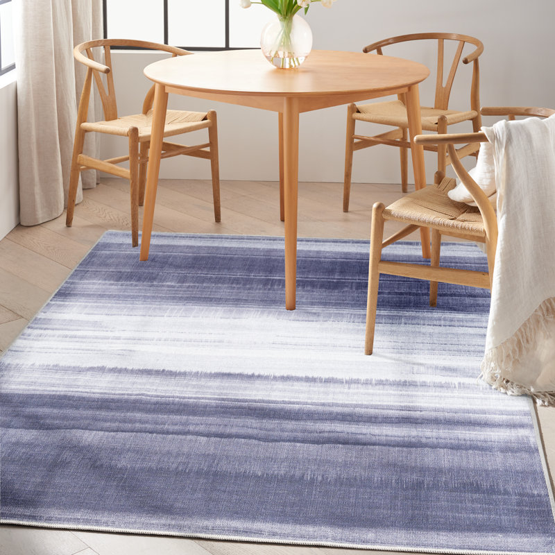 Tapis en coton / polyester abstrait lavable à la machine, Rectangle 7 pi 10 po x 9 pi 10 po