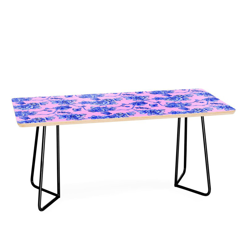 Table basse à motif floral, Noir