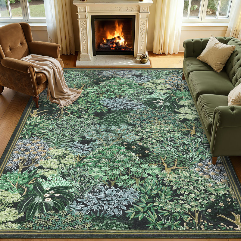 Washable Rugs for Living Room Area Rugs for Bedroom Non Slip Bedroom Carpet Indoor Stain Resistant Floor Cover for Dining Room Office Nursery