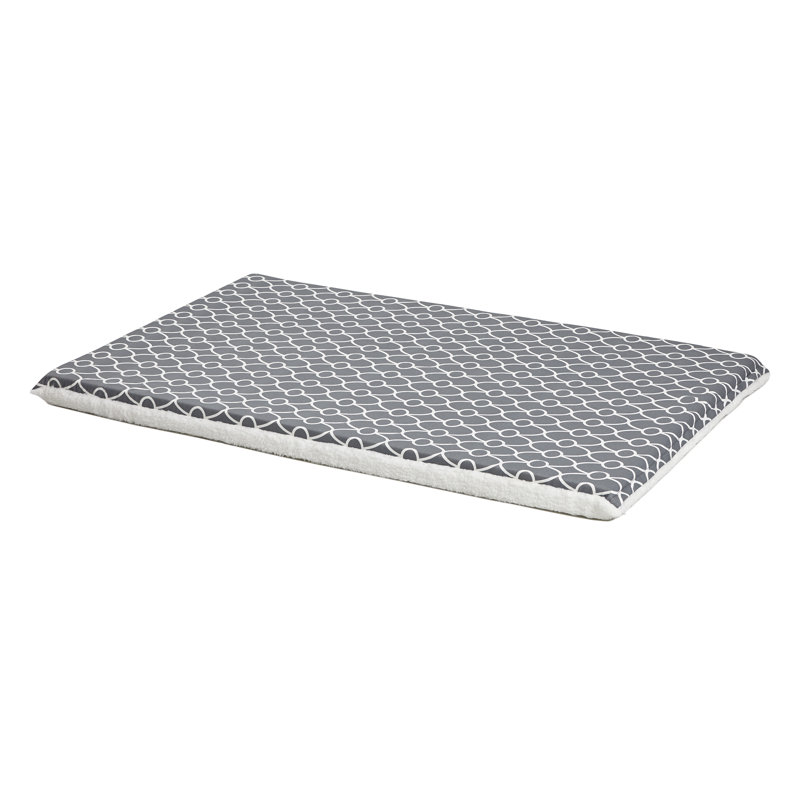 Extra Large Gray and White Geometric Pet Bed with Foam Cushion