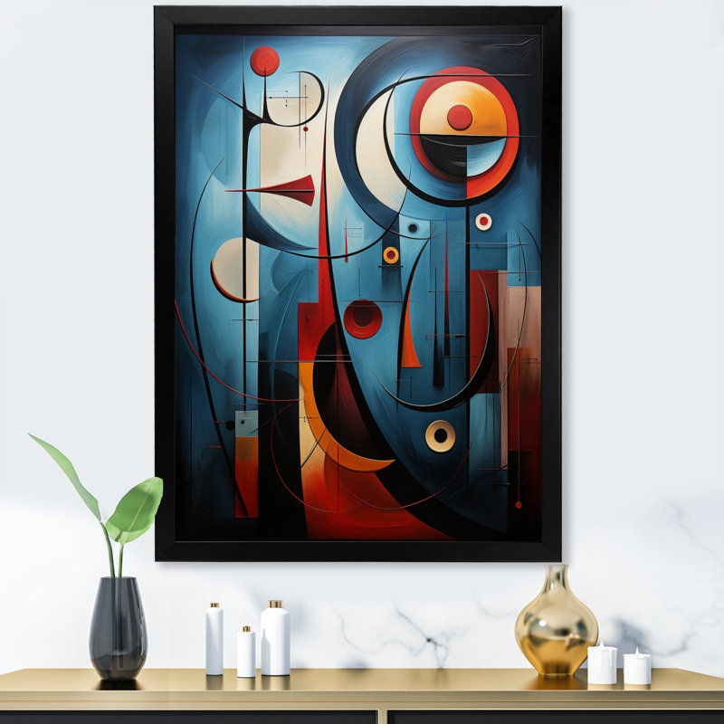 Ietse Cubism, portrait géométrique VI sur toile, Cadre photo noir, H 20 po x l 12 po x P 1 po