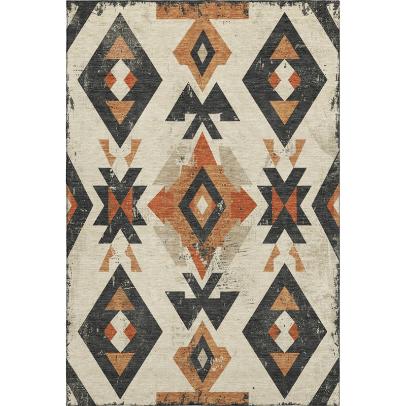 Premium Machine Washable Fairwood AMF1882 Aztec Rug, Rectangle 8' x 10'
