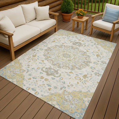 Tapis damassé intérieur / extérieur lavable à la machine ACN2611
