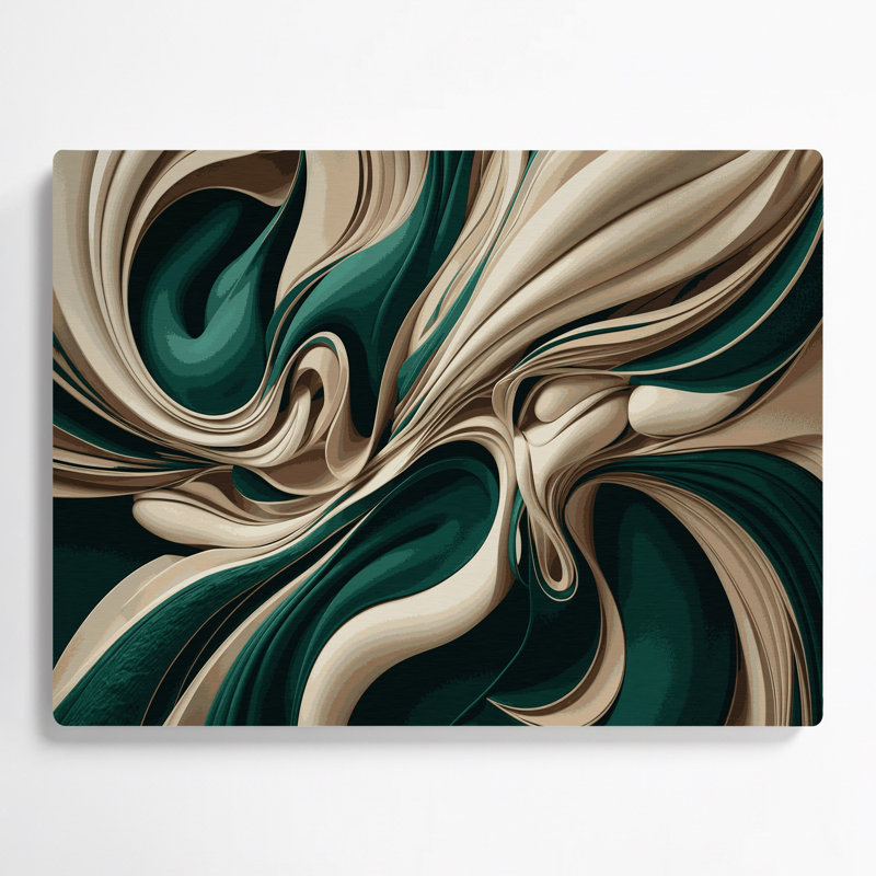 Biomorphic Abstraction 1 Green Metal Wall Art, 16" H x 20" W