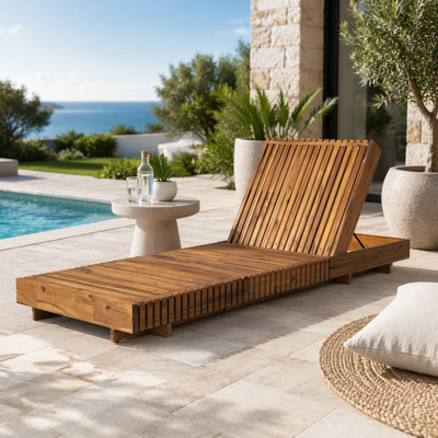 Chaise longue d'extérieur avec dossier réglable à 6 positions