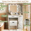Bureau de coiffeuse avec miroir 3 modes de ferme H 53,1 po x P 15,7 po x l 31,5 po Farmhouse