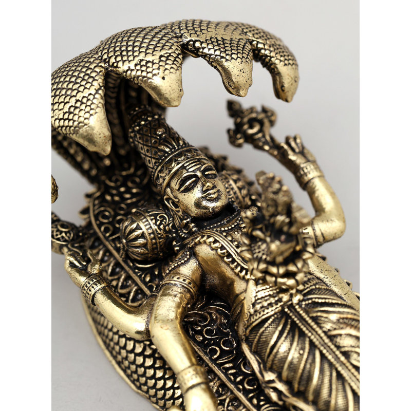 Petite statue en laiton de Vishnu Padmanabha Swamy