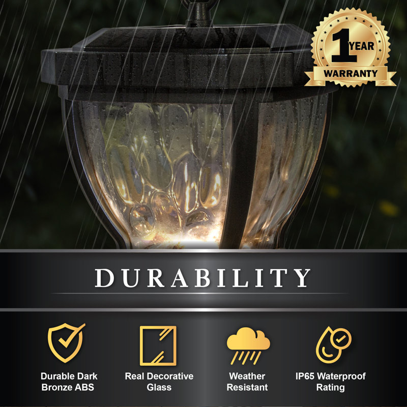 Manchester Dark Bronze Solar LED Outdoor Post Cap Light with Water Glass