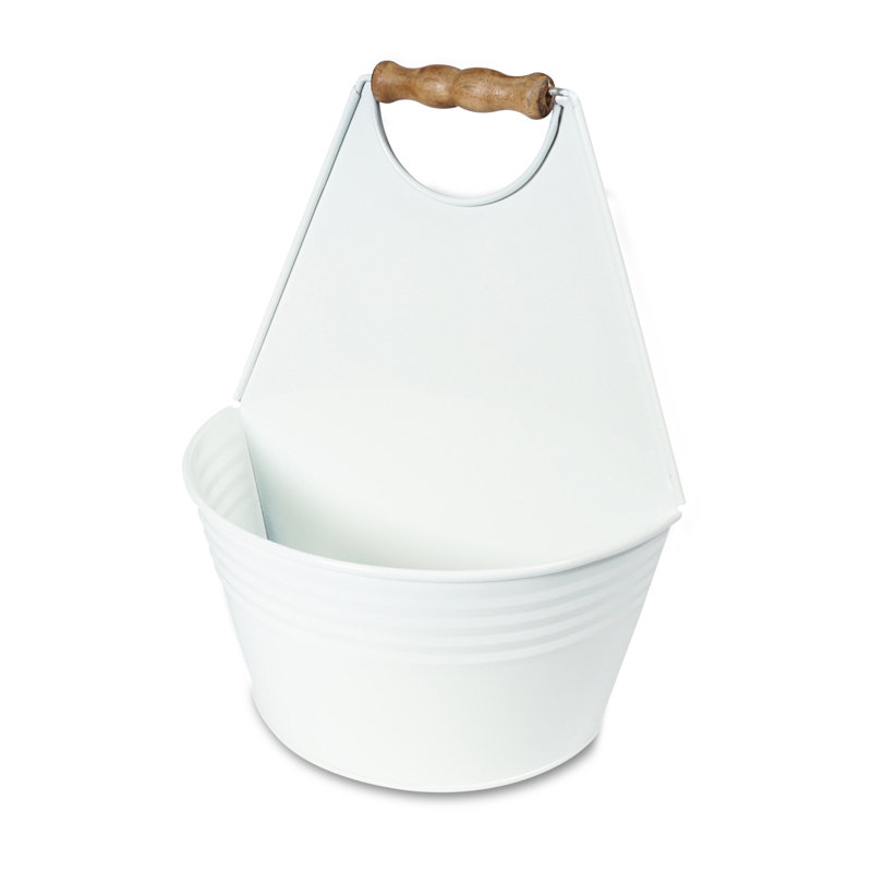 Metal Pot Planter, White