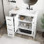 Meuble-lavabo blanc en panneau de fibres à densité moyenne 36 po avec comptoir, meuble-lavabo avec deux portes et deux tiroirs, tablette ouverte