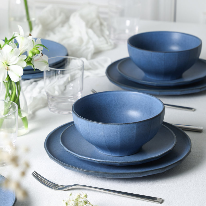 Stone Lain Rio 32-Piece Dinnerware Set Stoneware, Blue