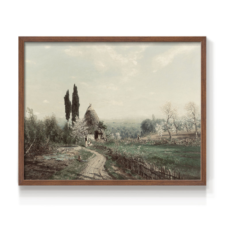 Paysages rétro-CCLV-reproduction encadrée, H 8 po x l 10 po, Noyer