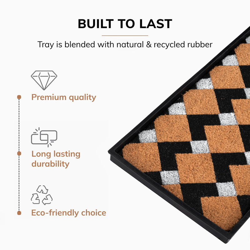Eco-Friendly Black and Tan Coir Rubber Boot Tray