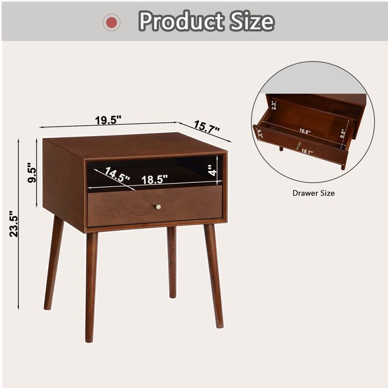 Domitilo Single with Storage, Walnut