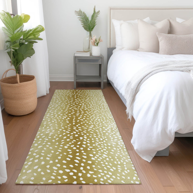 Premium Machine Washable Merilou AMF44 Gilded Rug, Runner 2'3" x 7'6"