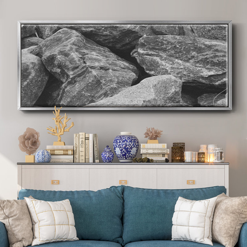 Found Textures VII- Framed Canvas, 20" H x 50" W