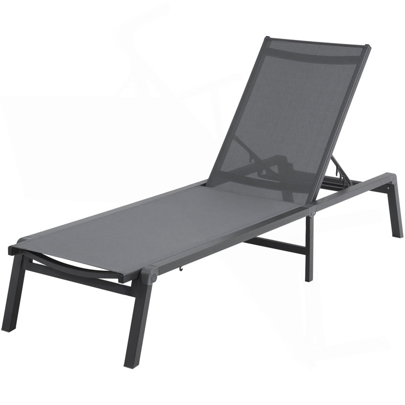 Chaise longue d'extérieur avec méridienne réglable à 5 positions