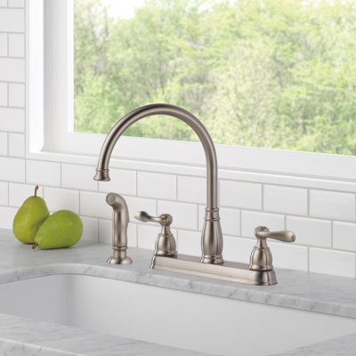 Windemere Two-Handle Kitchen Sink Faucet with Side Sprayer, 3-Hole Kitchen Faucet