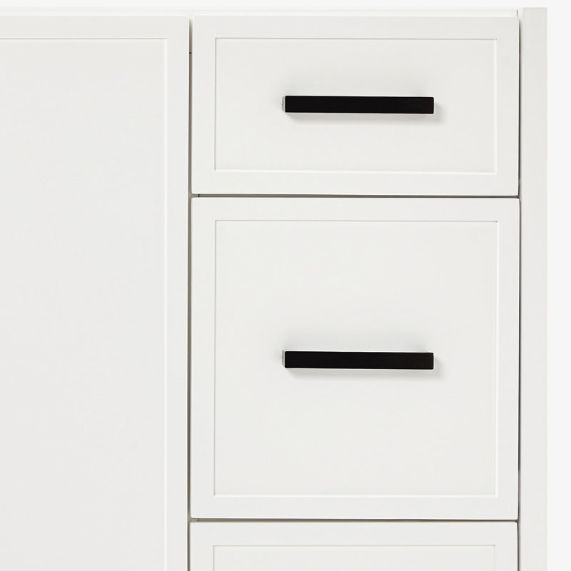 ARIEL Kelly 48 Single Sink Bathroom Vanity with Carrara Quartz Top, White, 48"