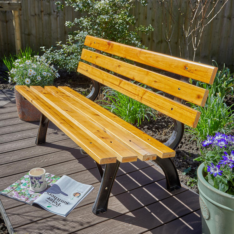 Clayton Metal and Wooden Outdoor Bench