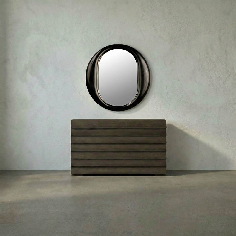 Oh Wood Round Wall Mirror