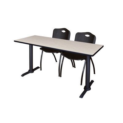 Neyland Cain T-Base Training Table and 2 Stacking Chairs