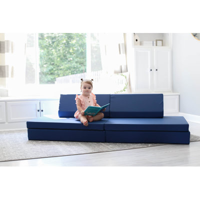 Canapé de jeu Blocksy en tissu amélioré de couleur bleu marine conçu pour le jeu actif et imaginatif