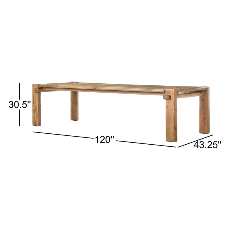 Marcia Solid Oak Dining Table, Natural Reclaimed French Oak