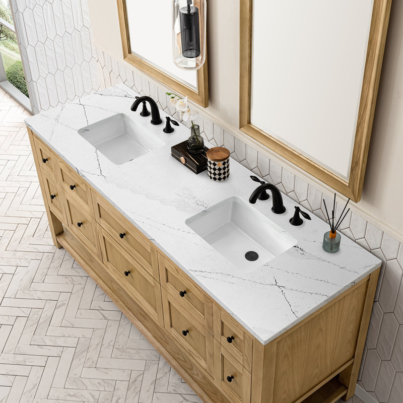 Breckenridge 72'' W Double Vanity, Ethereal Noctis, Light Natural Oak, 8" Widespread