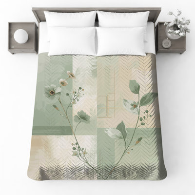 Couvre-lit matelassé à motif floral