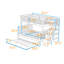 Lit superposé simple au-dessus de double avec tablettes de rangement et lit gigogne simple Stairway-533788675