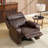 35.83" W Classic Top Genuine Leather Power Recliner Chair With Adjustable Headrest, USB Charging & Wireless Charging-389612291