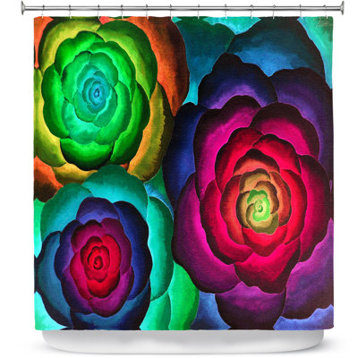 Rideau de douche simple joyeux fleurs iii