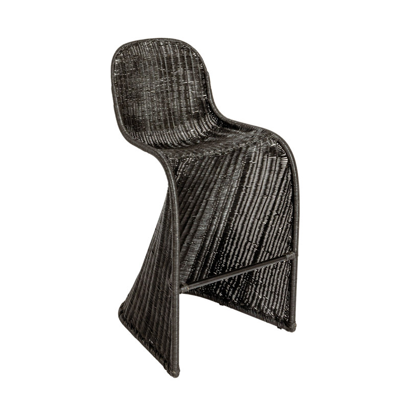 Amalfi S-Frame Woven Stool, Black