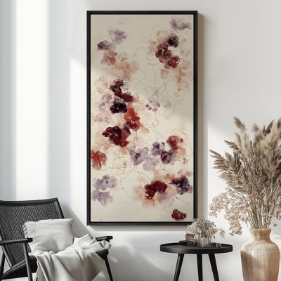 Elegant Vertical Abstract Floral Bouquet Botanical Wall Decor Extra Large Pictures Framed Canvas Print Wall Art