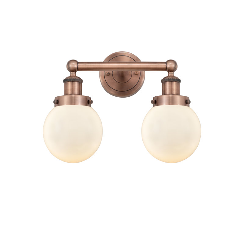 Alphonsa 2 - Light Dimmable Vanity Light, Antique Copper, Matte White