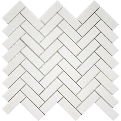 1" x 3" Marble Chevron Mosaic Wall & Floor Tile