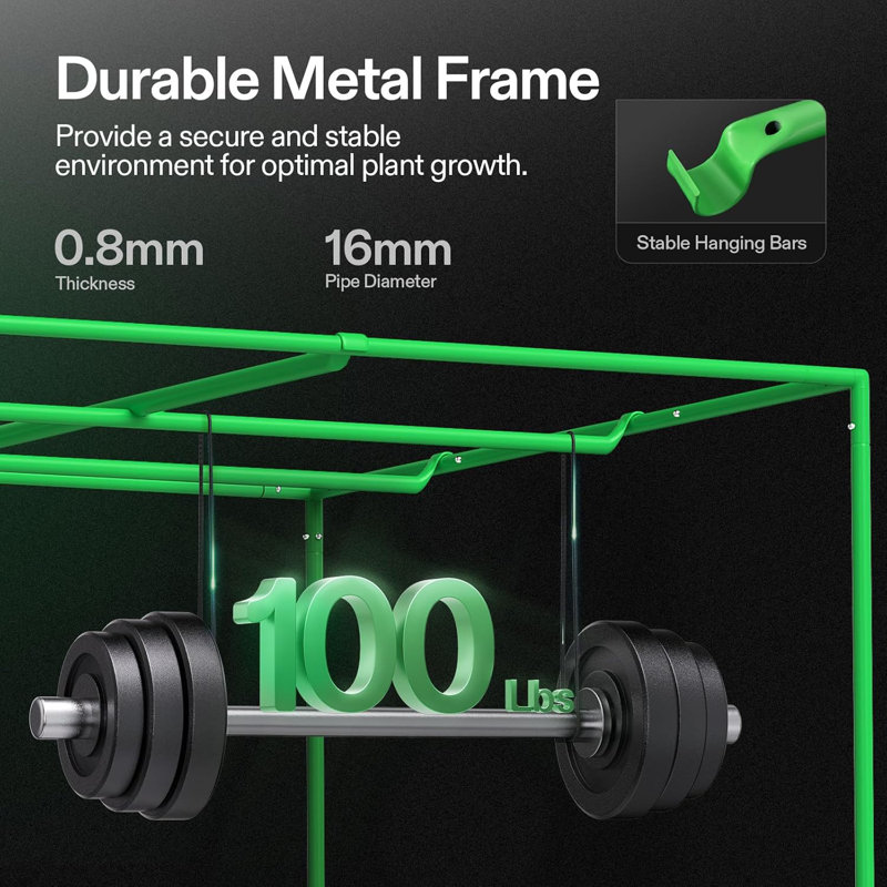 VIVOSUN 4 ft. x 8 ft. Green Hydroponic Grow Tent with Mylar Walls